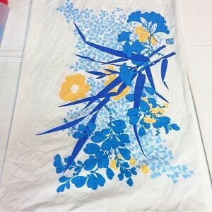 House Never Never iron percale blue yellow retro pattern pillowcase 42 x 36